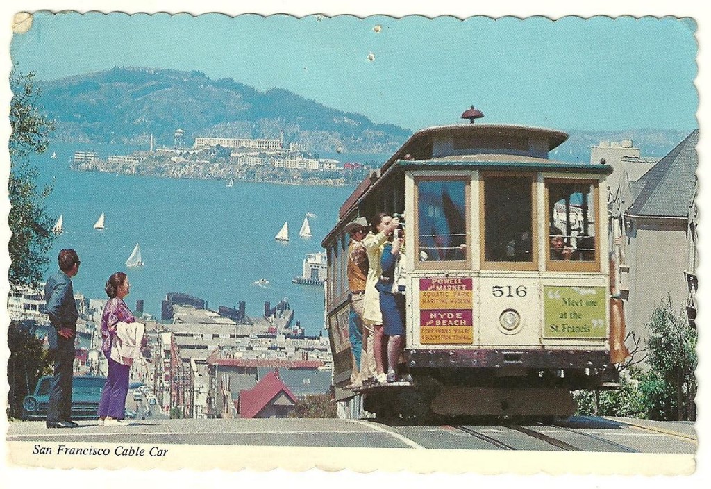 San Francisco postcard Postcard from San Francisco, with cable cars