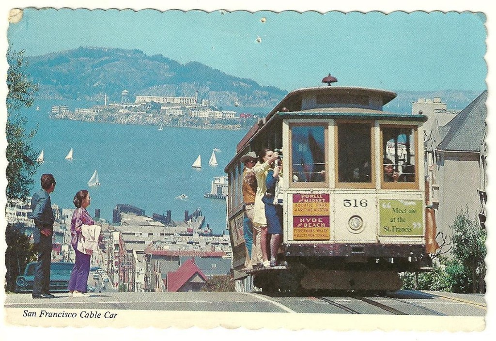 Postcard from San Francisco, with cable cars